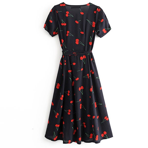 dresses black v-neck cherry print short sleeve waist tie sweet female beach holiday wrapped chic women's dress, Black;gray
dresses black v-neck cherry print short sleeve waist tie sweet female beach holiday wrapped chic women's dress, Black;gray