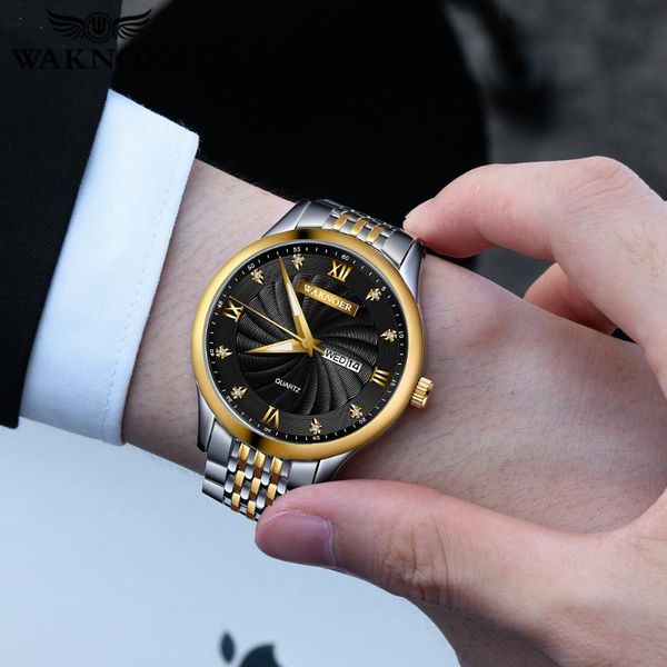 wristwatches relogio masculino waknoer luxury stainless steel watch men waterproof fashion men's auto date luminous quartz clock, Slivery;brown
wristwatches relogio masculino waknoer luxury stainless steel watch men waterproof fashion men's auto date luminous quartz clock, Slivery;brown