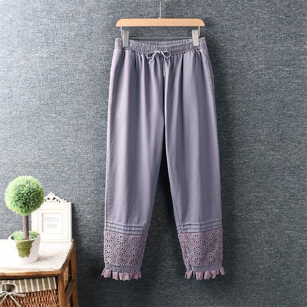 women's pants & capris autumn winter women mori girl literature fresh elastic waist lace cotton and linen solid color loose harem, Black;white
women's pants & capris autumn winter women mori girl literature fresh elastic waist lace cotton and linen solid color loose harem, Black;white