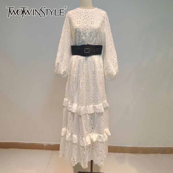 hollow out white set for women o neck long sleeve high waist sashes elegant sets female fashion clothing fall 210423
hollow out white set for women o neck long sleeve high waist sashes elegant sets female fashion clothing fall 210423