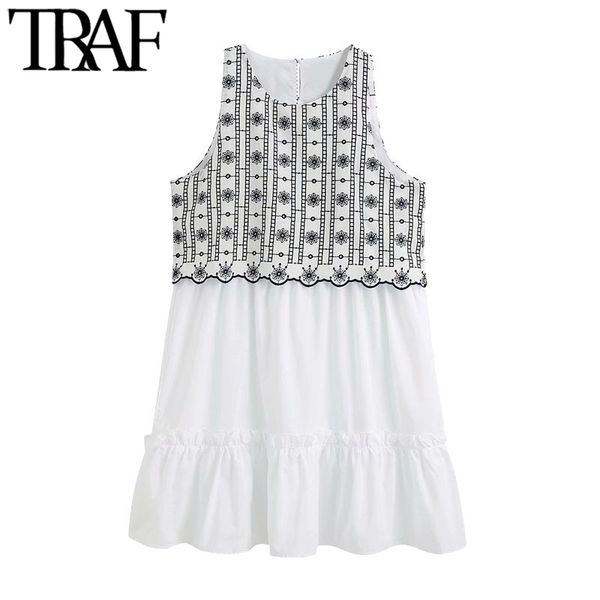 traf women chic fashion embroidery ruffled mini dress vintage o neck sleeveless female dresses vestidos mujer 210415, Black;gray
traf women chic fashion embroidery ruffled mini dress vintage o neck sleeveless female dresses vestidos mujer 210415, Black;gray