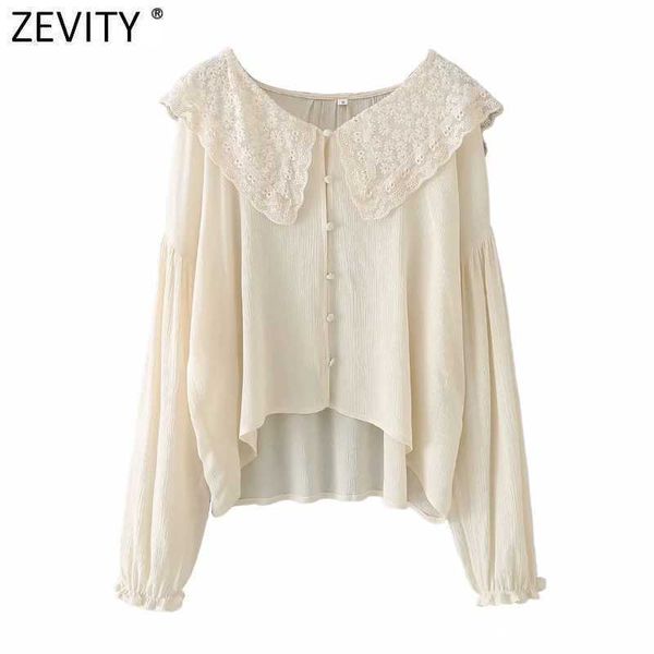 zevity women sweet embroidery turn down collar casual loose shirt female breasted ruffles blouse roupas chic chemise ls9100 210603, White
zevity women sweet embroidery turn down collar casual loose shirt female breasted ruffles blouse roupas chic chemise ls9100 210603, White
