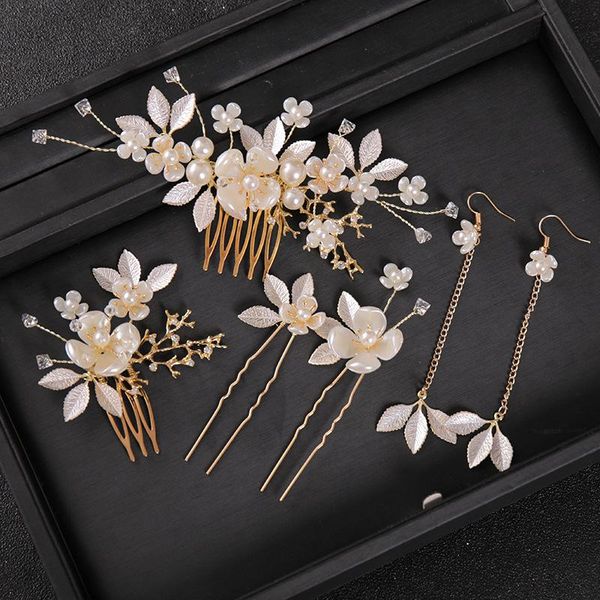 hair clips & barrettes flower comb set with earrings fashion faux pearl clip bridal wedding accessories for women girls bn, Golden;silver
hair clips & barrettes flower comb set with earrings fashion faux pearl clip bridal wedding accessories for women girls bn, Golden;silver
