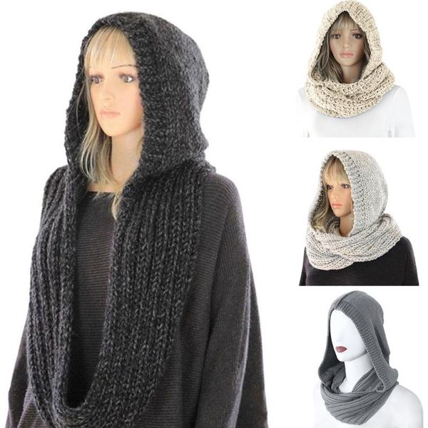 scarves women winter knit hood infinity scarf windproof shawl wrap earflap neck warmer 649c, Blue;gray
scarves women winter knit hood infinity scarf windproof shawl wrap earflap neck warmer 649c, Blue;gray