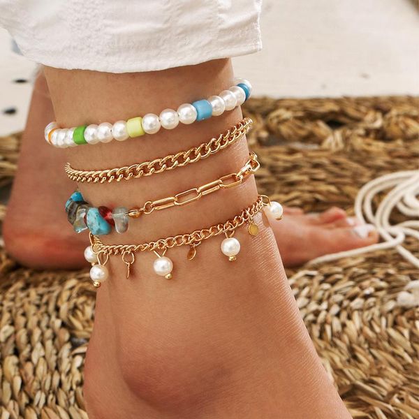 anklets 4 pcs/set fashion women set natural stone colorful beads pearl handmade gold anklet barefoot beach party jewelry, Red;blue
anklets 4 pcs/set fashion women set natural stone colorful beads pearl handmade gold anklet barefoot beach party jewelry, Red;blue