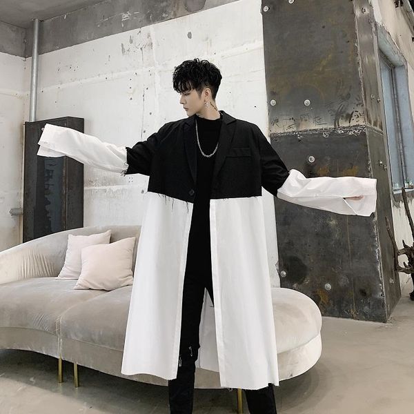 men's trench coats men casual loose long thin coat outerwear white black splice male japan style vintage fashion windbreaker jacket ove, Tan;black
men's trench coats men casual loose long thin coat outerwear white black splice male japan style vintage fashion windbreaker jacket ove, Tan;black