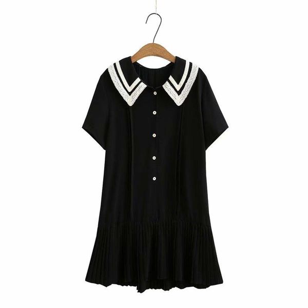 plus size dresses for women lace stitching lapels short sleeves summer fatwomen wear under 220 pounds, Black
plus size dresses for women lace stitching lapels short sleeves summer fatwomen wear under 220 pounds, Black