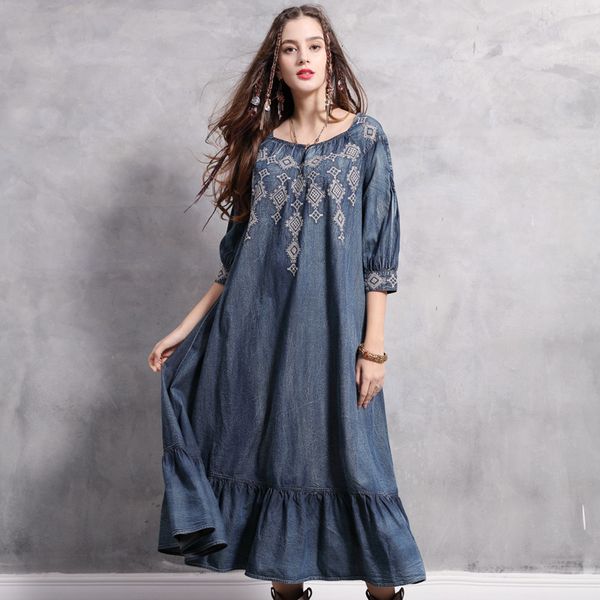 casual dresses 2021 harajukju spring woman denim embroidery loose long women oversize ruffle vestidos femme streetwear a7gq, Black;gray
casual dresses 2021 harajukju spring woman denim embroidery loose long women oversize ruffle vestidos femme streetwear a7gq, Black;gray