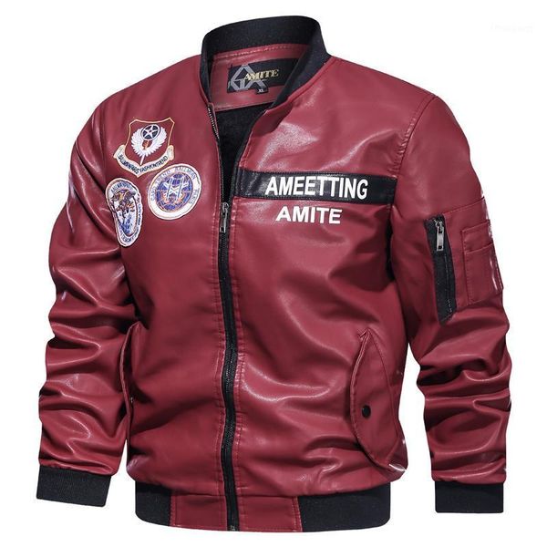 men's jackets winter biker pu coat male fashion zipper men leather motorcycle embroidery casual bomber jacket slim fit 2021 military, Black;brown
men's jackets winter biker pu coat male fashion zipper men leather motorcycle embroidery casual bomber jacket slim fit 2021 military, Black;brown
