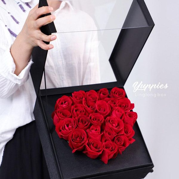 satin gift box heart-shaped transparent clamshell flower dry packaging material valentine's day party wrap
satin gift box heart-shaped transparent clamshell flower dry packaging material valentine's day party wrap