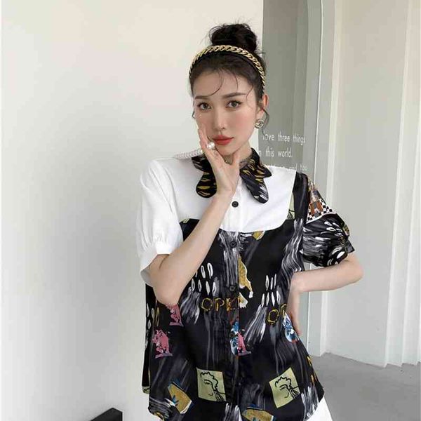 women's two piece pants designer patchwork short sleeve shirts for women print button up collared summer and blouses aesthetic, White
women's two piece pants designer patchwork short sleeve shirts for women print button up collared summer and blouses aesthetic, White