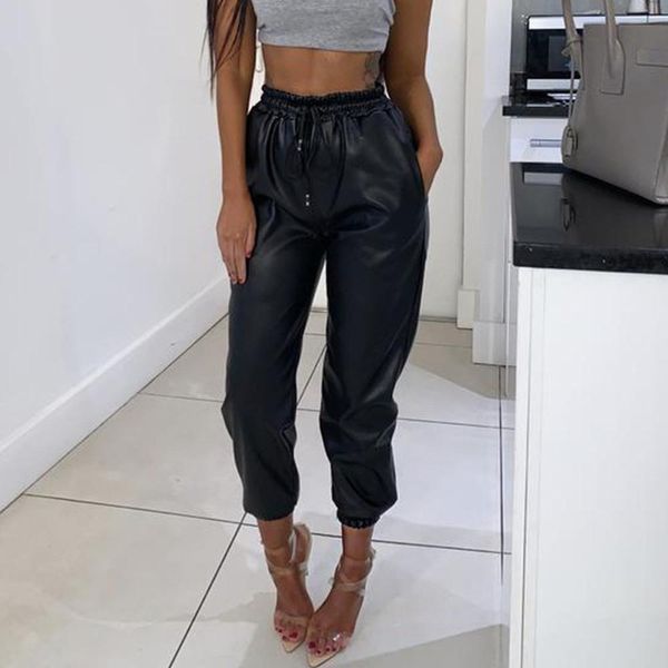 pu faux leather polyester womens capris high waist elastic lace up slim bottoms ladies club trousers pantalon femme, Black;white
pu faux leather polyester womens capris high waist elastic lace up slim bottoms ladies club trousers pantalon femme, Black;white