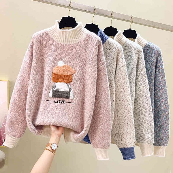 women's sweaters female winter thick chenille pullover cartoon sweater embroidered student sweet girl beautiful ldsm, White;black
women's sweaters female winter thick chenille pullover cartoon sweater embroidered student sweet girl beautiful ldsm, White;black
