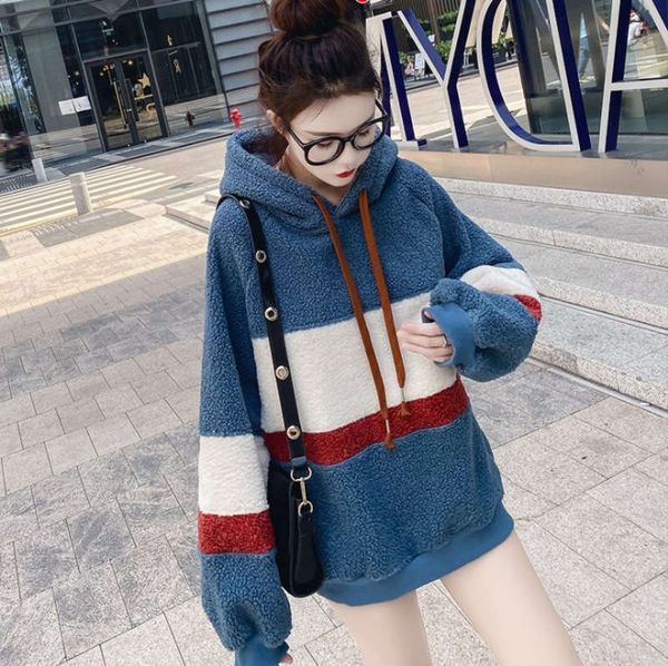 sweater lambskin men's tracksuits women's fall / winter korean loose cashmere thickened hoodie top, Gray
sweater lambskin men's tracksuits women's fall / winter korean loose cashmere thickened hoodie top, Gray