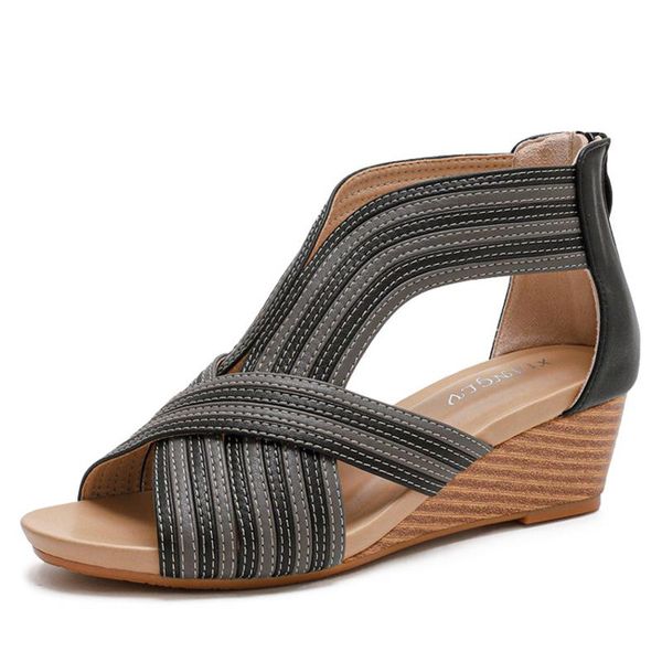 women sandals 2021 summer fashion women's fish mouth wedge platform heel plus size 36-42, Black
women sandals 2021 summer fashion women's fish mouth wedge platform heel plus size 36-42, Black