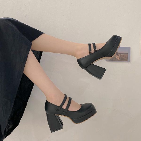 dress shoes the word with high-heeled women pumps korean version of wild thick square head retro mary jane women's, Black
dress shoes the word with high-heeled women pumps korean version of wild thick square head retro mary jane women's, Black