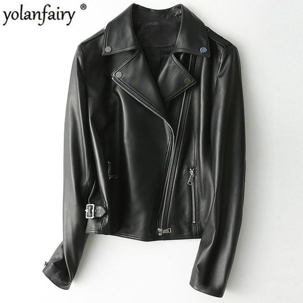 women's leather & faux genuine jacket spring autumn women real sheepskin coat female korean motorcycle hq18-yy1821a my1963, Black
women's leather & faux genuine jacket spring autumn women real sheepskin coat female korean motorcycle hq18-yy1821a my1963, Black