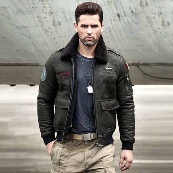 men's leather & faux 2021 mens green shearling jacket fur coat b6 airforce flight winter coats, Black
men's leather & faux 2021 mens green shearling jacket fur coat b6 airforce flight winter coats, Black