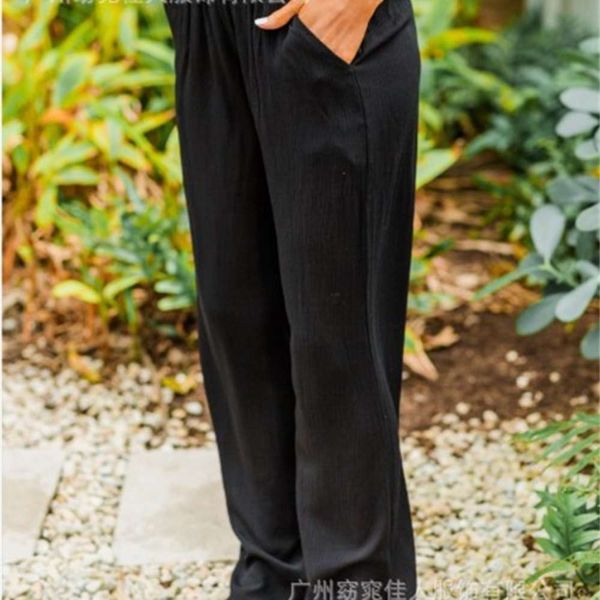 elastic high waist wide leg style loose casual pants fashion atmosphere harlan, Black;white
elastic high waist wide leg style loose casual pants fashion atmosphere harlan, Black;white