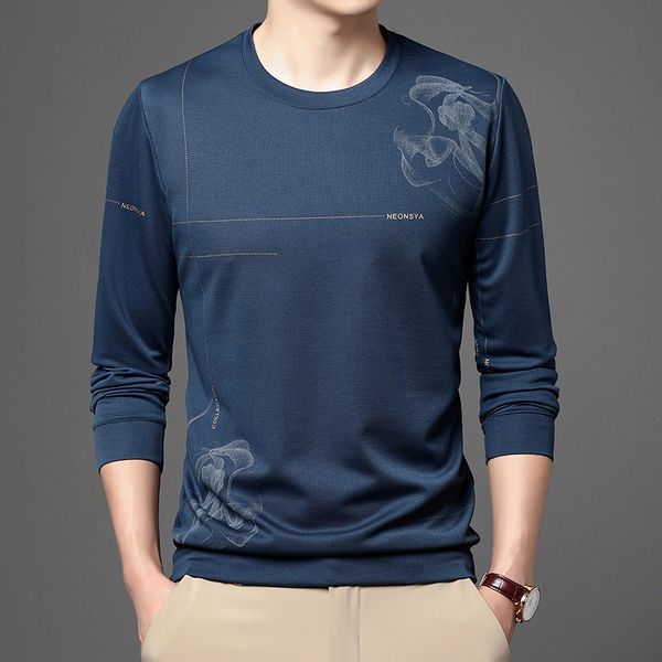 long sleeve t-shirt men's 2021 korean fashion round neck casual cloth spring and autumn bottoming, White;black
long sleeve t-shirt men's 2021 korean fashion round neck casual cloth spring and autumn bottoming, White;black