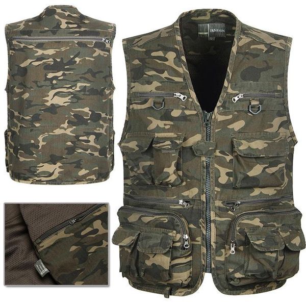 men's vests and military camouflage vest spring outdoor male multi summer pocket, Black;white
men's vests and military camouflage vest spring outdoor male multi summer pocket, Black;white