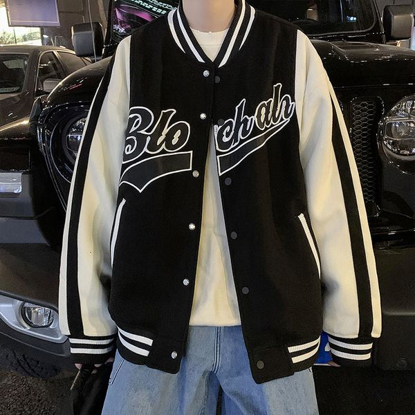 autumn contrast embroidered baseball suit hip hop high street coat ins fashion men's handsome stand collar 1772, Black;brown
autumn contrast embroidered baseball suit hip hop high street coat ins fashion men's handsome stand collar 1772, Black;brown
