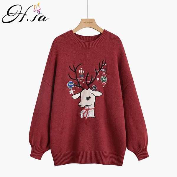 h.sa ugly sweaters for women winter pull sweater long oversized knit pullovers christmas elk harajuku 210417, White;black
h.sa ugly sweaters for women winter pull sweater long oversized knit pullovers christmas elk harajuku 210417, White;black