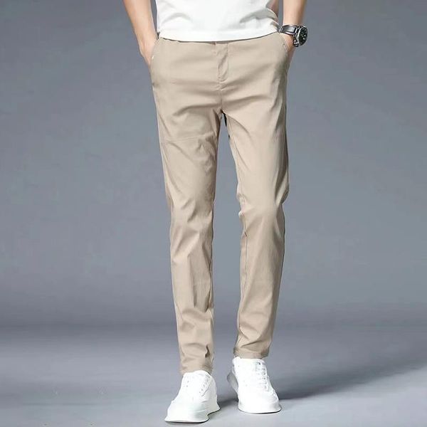 men's pants casual men cotton classic style slim fit male trousers straight ice silk quick dry solid color brand clothing, Black
men's pants casual men cotton classic style slim fit male trousers straight ice silk quick dry solid color brand clothing, Black
