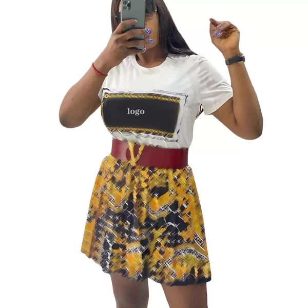 fashion dress women's street casual girls tight short sleeve round collar t-shirt youth nifty pleated mini skirt set, White
fashion dress women's street casual girls tight short sleeve round collar t-shirt youth nifty pleated mini skirt set, White