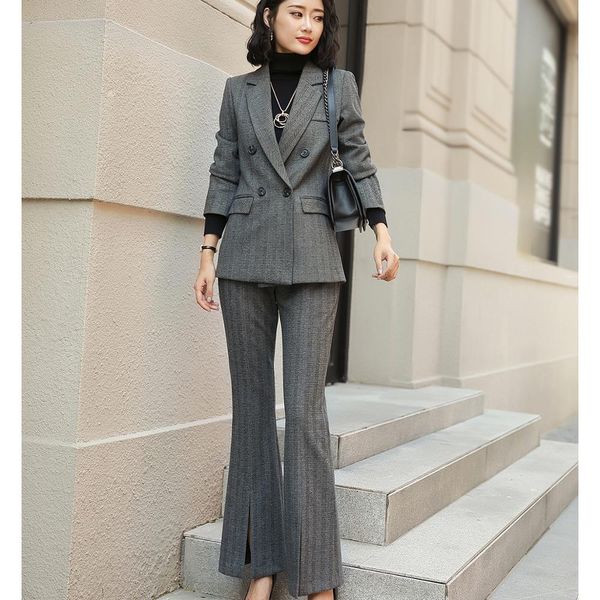 pant lady in the office work blazer pant suits ol women blazers jackets with gray suit pants two pieces together, White
pant lady in the office work blazer pant suits ol women blazers jackets with gray suit pants two pieces together, White