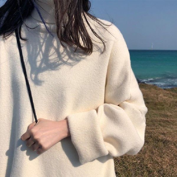 women's sweaters 2021 winter women turtleneck thicken knitted sweater korean loose style solid jumper pullovers warm long sleeve mujer, White;black
women's sweaters 2021 winter women turtleneck thicken knitted sweater korean loose style solid jumper pullovers warm long sleeve mujer, White;black