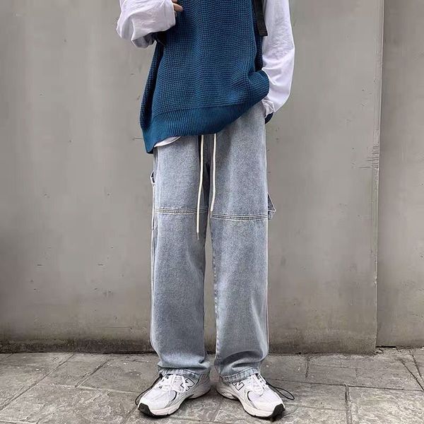 men's jeans spring summer jeans men hong kong-style long pants high street style loose wild male casual wide-leg trousers fashion, Blue
men's jeans spring summer jeans men hong kong-style long pants high street style loose wild male casual wide-leg trousers fashion, Blue