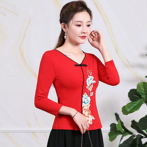 ethnic clothing cheongsam women's plus size 2021 autumn cotton embroidery stripe splicing v-neck long sleeves chinese style shirts wom, Red
ethnic clothing cheongsam women's plus size 2021 autumn cotton embroidery stripe splicing v-neck long sleeves chinese style shirts wom, Red
