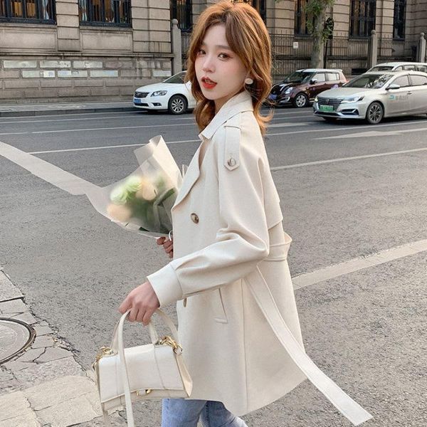 women's trench coats lantern sleeve windbreaker female style temperament shows thin in long short spring coat suit tide women clothes, Tan;black
women's trench coats lantern sleeve windbreaker female style temperament shows thin in long short spring coat suit tide women clothes, Tan;black
