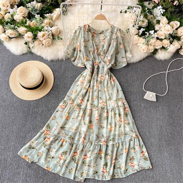 women floral beach summer dress v neck slim ruffles holiday midi dresses loose casual high waist female gown sundress 2021 women's swim, White;black
women floral beach summer dress v neck slim ruffles holiday midi dresses loose casual high waist female gown sundress 2021 women's swim, White;black