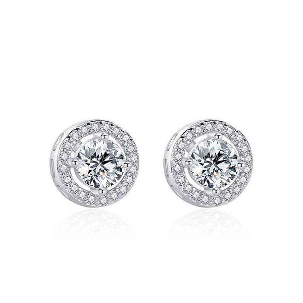 fashion s925 sterling sier four claw single diamond round shining earrings women's versatile, Golden
fashion s925 sterling sier four claw single diamond round shining earrings women's versatile, Golden