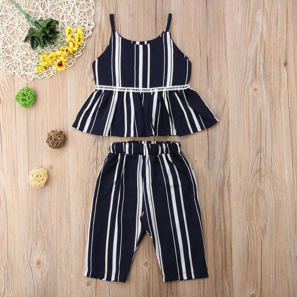 1 6y summer fashion pretty toddler baby girls 2pcs sets sleeveless striped ruffles vest long pants clothes, White
1 6y summer fashion pretty toddler baby girls 2pcs sets sleeveless striped ruffles vest long pants clothes, White