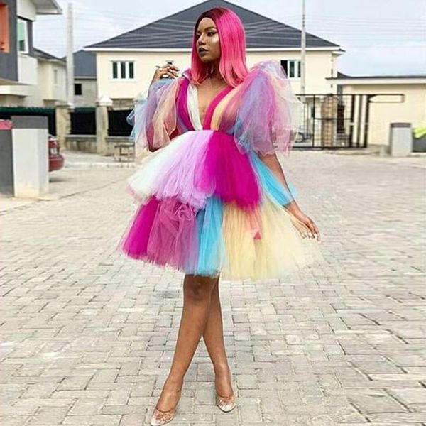 high fashion rainbow tulle short women dresses to year birthday party colorful summer female dress casual, Black;gray
high fashion rainbow tulle short women dresses to year birthday party colorful summer female dress casual, Black;gray