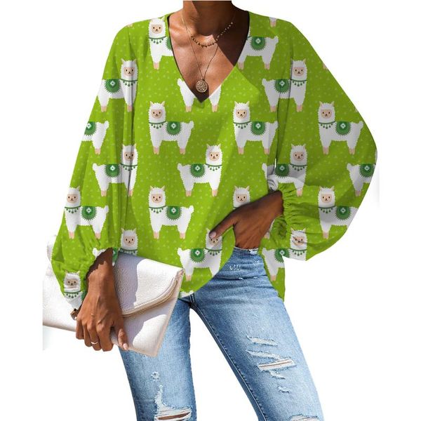 vintage avocado green women blouses v-neck loose puff sleeve ladies cute alpaca print plus size blusa feminina women's & shirts, White
vintage avocado green women blouses v-neck loose puff sleeve ladies cute alpaca print plus size blusa feminina women's & shirts, White