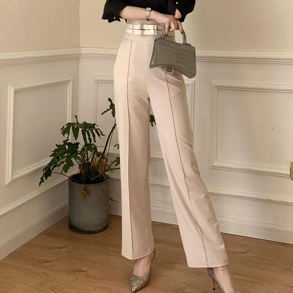 women's pants & capris 2021 spring autumn ol style long women high waist female suit wide leg straight solid trousers femme, Black;white
women's pants & capris 2021 spring autumn ol style long women high waist female suit wide leg straight solid trousers femme, Black;white