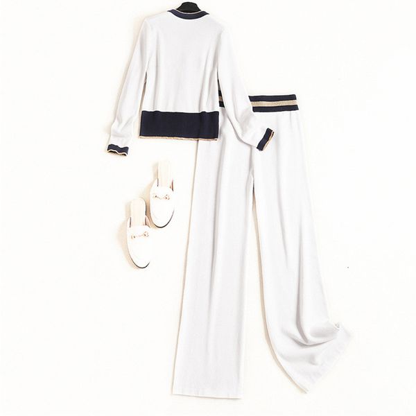 women's two piece pants autumn fashion designer runway suit female long sleeve color knitting block cardigans and pants 2 piece elegant, White
women's two piece pants autumn fashion designer runway suit female long sleeve color knitting block cardigans and pants 2 piece elegant, White