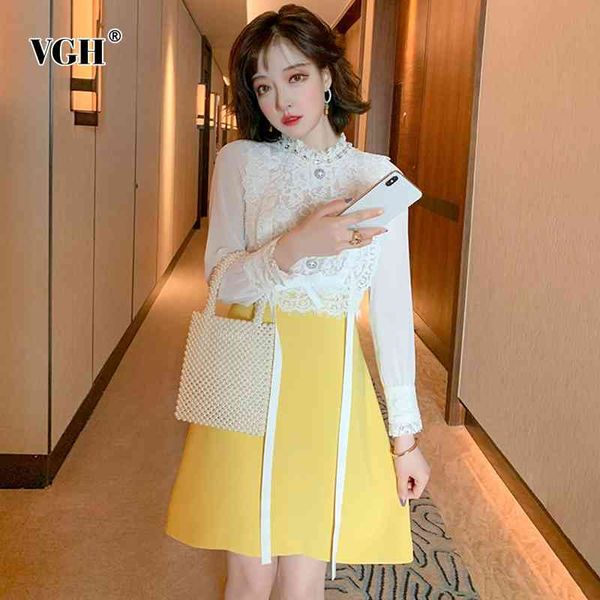 vgh hit color casual dress for women stand collar long sleeve high waist patchwork lace sweet mini dresses female style new 210421, Black;gray
vgh hit color casual dress for women stand collar long sleeve high waist patchwork lace sweet mini dresses female style new 210421, Black;gray