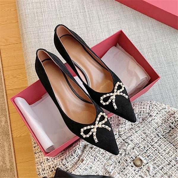 dress shoes pxelena celebrity pearls bow knot lady kid suede shallow pumps 2021 fall spring stiletto high heel pointed toe party, Black
dress shoes pxelena celebrity pearls bow knot lady kid suede shallow pumps 2021 fall spring stiletto high heel pointed toe party, Black