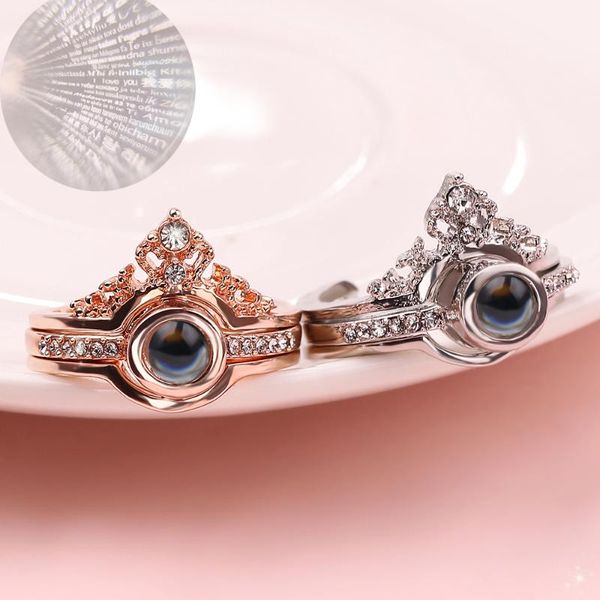 romantic 100 languages i love you projection ring memory female wedding rings women gift drop accessories cluster, Golden;silver
romantic 100 languages i love you projection ring memory female wedding rings women gift drop accessories cluster, Golden;silver