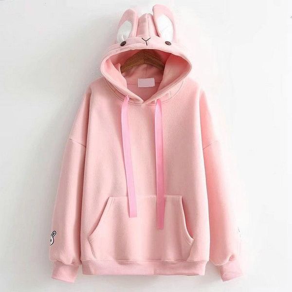 women's hoodies & sweatshirts 2021 kawaii women with ears mori girl japan style embroidery loose plus velvet hooded tracksuits, Black
women's hoodies & sweatshirts 2021 kawaii women with ears mori girl japan style embroidery loose plus velvet hooded tracksuits, Black