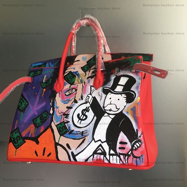 rich alec monopoly art hand painting draw graffiti h brand custom women totes cowhide handbags gifts genuine leather bags
rich alec monopoly art hand painting draw graffiti h brand custom women totes cowhide handbags gifts genuine leather bags