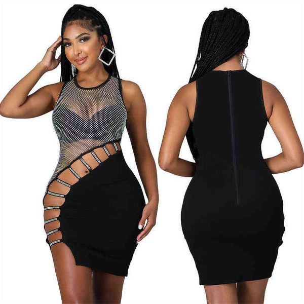 nightclub net drilling sleeveless irregular package hip dress summer fashion 211115, Black;gray 
nightclub net drilling sleeveless irregular package hip dress summer fashion 211115, Black;gray