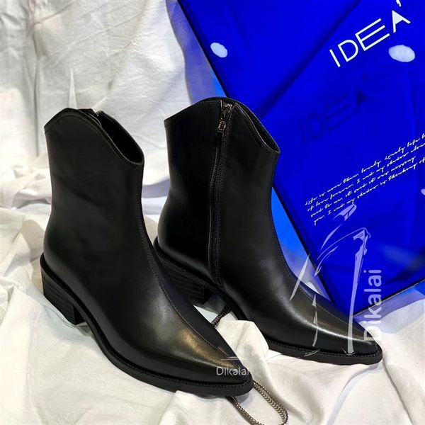 2021 autumn winter pointed leather knight side zipper fashion versatile temperament women's short boots, Black
2021 autumn winter pointed leather knight side zipper fashion versatile temperament women's short boots, Black