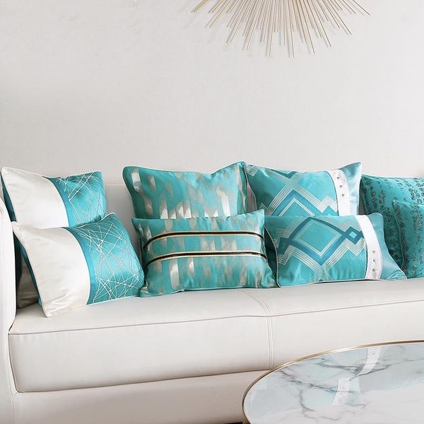 cushion/decorative pillow dunxdeco simple turquoise art cushion cover decorative case modern fresh patchwork jacquard sofa chair bedding cou
cushion/decorative pillow dunxdeco simple turquoise art cushion cover decorative case modern fresh patchwork jacquard sofa chair bedding cou