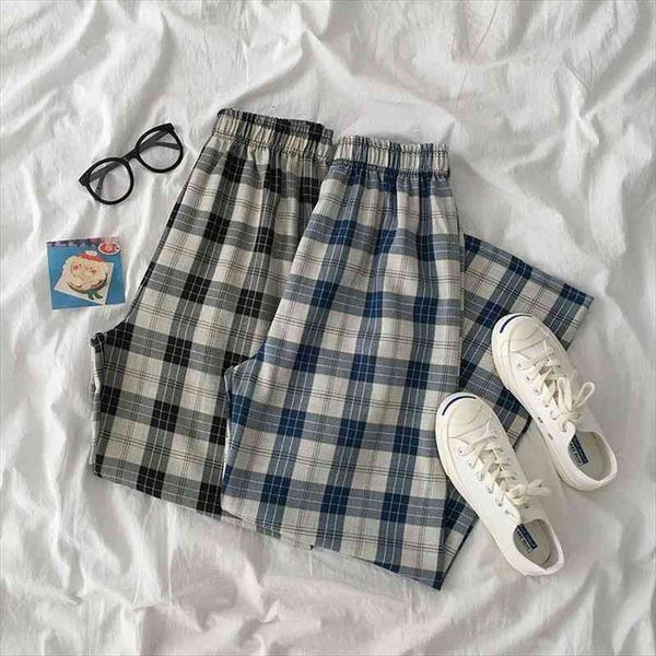 summer simple female straight vintage plaid casual pants harajuku women loose sweatpants fashion spring high waist pants, Black;white
summer simple female straight vintage plaid casual pants harajuku women loose sweatpants fashion spring high waist pants, Black;white